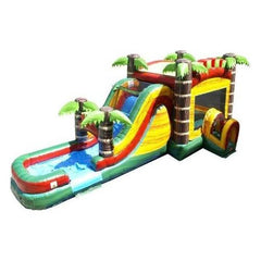 POGO WET N DRY COMBOS Mega Tropical Fire Marble Water Slide Bounce House Combo with Blower by POGO 754972360623 3350 Mega Tropical Fire Marble Water Slide Bounce House Combo with Blower