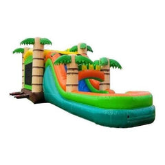 15.5' H Mega Tropical Water Slide Bounce House Combo with Blower by POGO
