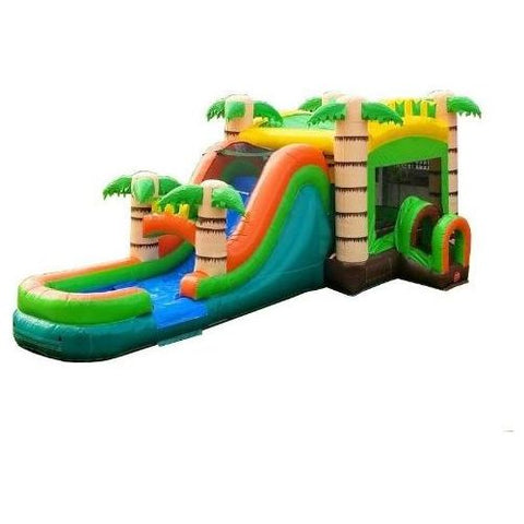 POGO WET N DRY COMBOS Mega Tropical Water Slide Bounce House Combo with Blower by POGO 754972338264 6992 Mega Tropical Water Slide Bounce House Combo with Blower by POGO 6992