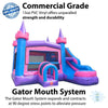 Image of POGO WET N DRY COMBOS Modular Pink Castle Water Slide Bounce House Combo with Blower by POGO 754972338295 7001