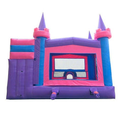 16' H Modular Pink Castle Water Slide Bounce House Combo with Blower by POGO