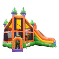 POGO WET N DRY COMBOS Rainbow Deluxe Inflatable Castle Bounce House Slide Combo w/ Blower by POGO 754972354882 2431 Rainbow Deluxe Inflatable Castle Bounce House Slide Combo w/ Blower