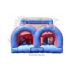 11'H Commercial Inflatable Obstacle Course Wet/Dry Slide – End Load- Multiple Lane by Rocket Inflatables