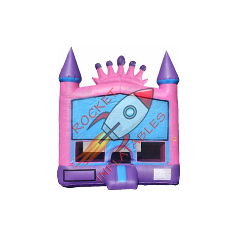 Rocket Inflatables Inflatable Bouncers 13x13 Princess Pink Crown Bounce House Jumper With Basketball Hoop by Rocket Inflatables 781880228585 BOU-109-13 13x13 Princess Pink Crown Bounce House Jumper Rocket Inflatables