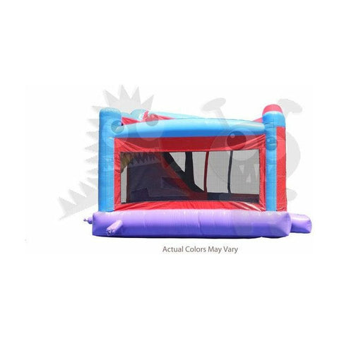 Rocket Inflatables Inflatable Bouncers 14.6'H (4-in-1) Inflatable Purple, Red & Blue Combo with Slide, Climbing Wall & Hoop – Super Durable by Rocket Inflatables 781880223887 COM-C44 14.6'H (4-in-1) Inflatable Purple, Red & Blue Combo with Slide, Climbing Wall & Hoop – Super Durable by Rocket Inflatables SKU# COM-C44