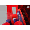 Image of 14.6'H 5-in-1 Orange & Blue Combo with Slide, Climbing Wall & Hoop by Rocket Inflatables SKU# COM-C5