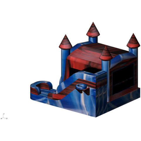 Rocket Inflatables Inflatable Bouncers 15.8'H Inflatable Castle 6 in 1 Patriot Module Combo Jumper, Slide Pool, Climbing Wall, and Basketball Hoop on inside and outside by Rocket Inflatables COM-660-2 15.8'H Inflatable Castle 6in1 Patriot Module Combo Rocket Inflatables