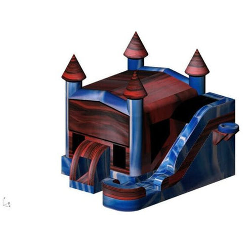Rocket Inflatables Inflatable Bouncers 15.8'H Inflatable Castle 6 in 1 Patriot Module Combo Jumper, Slide Pool, Climbing Wall, and Basketball Hoop on inside and outside by Rocket Inflatables COM-660-2 15.8'H Inflatable Castle 6in1 Patriot Module Combo Rocket Inflatables