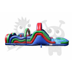 15'H Commercial Inflatable Obstacle Course Wet/Dry Slide – End Load- Multiple Lane by Rocket Inflatables