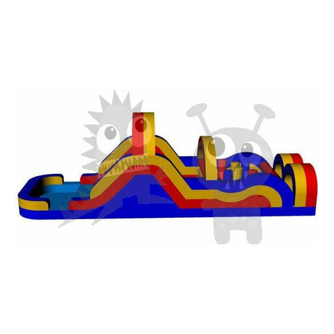 Rocket Inflatables Inflatable Bouncers 15'H Commercial Inflatable Obstacle Course Wet/Dry Slide – End Load- Multiple Lane by Rocket Inflatables 781880232360 OBS-42 15'H Commercial Obstacle Course Wet/Dry Slide End Multiple Lane