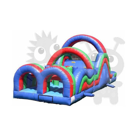 Rocket Inflatables Inflatable Bouncers 15'H Commercial Inflatable Obstacle Course Wet/Dry Slide – End Load- Multiple Lane by Rocket Inflatables 781880232360 OBS-42 15'H Commercial Obstacle Course Wet/Dry Slide End Multiple Lane