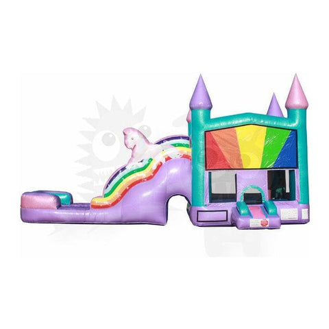 15'H Unicorn 5-in-1 Wet/Dry Glitter Rainbow Commercial Inflatable by Rocket Inflatables by Rocket Inflatables SKU#COM-529
