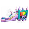 Image of 15'H Unicorn 5-in-1 Wet/Dry Glitter Rainbow Commercial Inflatable by Rocket Inflatables by Rocket Inflatables SKU#COM-529
