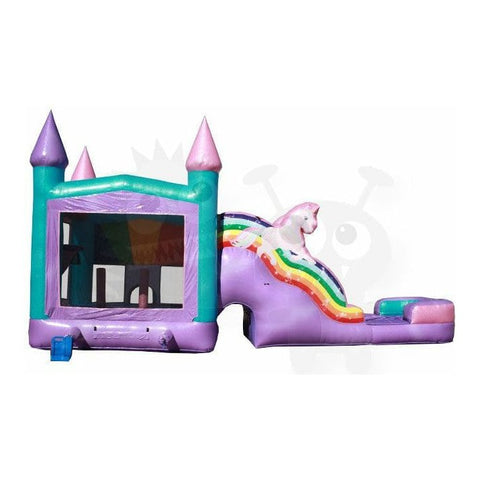 15'H Unicorn 5-in-1 Wet/Dry Glitter Rainbow Commercial Inflatable by Rocket Inflatables by Rocket Inflatables SKU#COM-529
