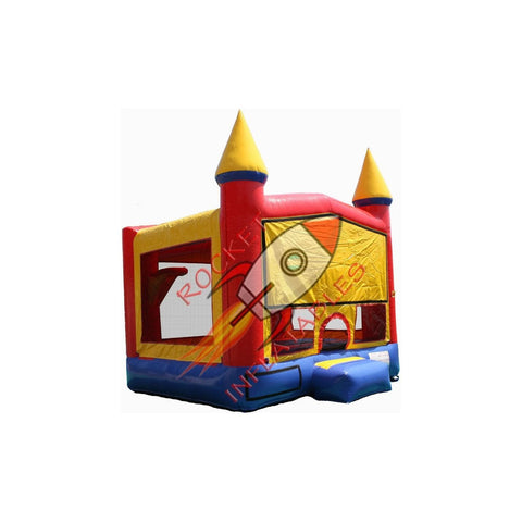 Rocket Inflatables Inflatable Bouncers 15x15 Red/Yellow/Blue Bounce House Castle with Hoop by Rocket Inflatables 781880228516 BOU-060-15 15x15 Red/Yellow/Blue Bounce House Castle with Hoop Rocket Inflatables