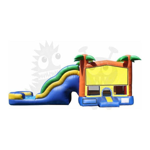 Rocket Inflatables Inflatable Bouncers 16'H 3-D Tropical Inflatable Wet/Dry Combo with Slide Pool & Hoop by Rocket Inflatables 16'H 3D Inflatable Slide Pool & Hoop by Rocket Inflatables SKU#COM-513
