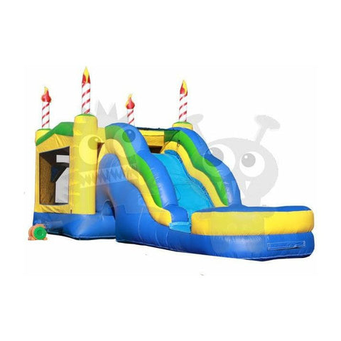 16'H Birthday Cake – 5 in 1 Module Combo Jumper, Slide Pool, Climbing Wall, and Basketball Hoop Water Slide by Rocket Inflatables SKU# COM-543