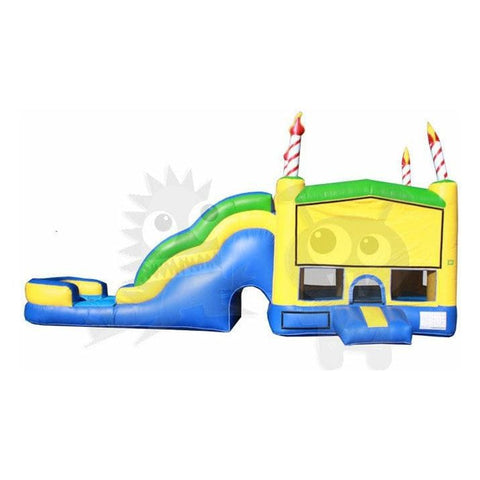 16'H Birthday Cake – 5 in 1 Module Combo Jumper, Slide Pool, Climbing Wall, and Basketball Hoop Water Slide by Rocket Inflatables SKU# COM-543
