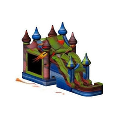 16'H Carnival – Red/Blue 7-1 Carnival Marble Castle Double Lane Wave Wet Dry Slide by Rocket Inflatables