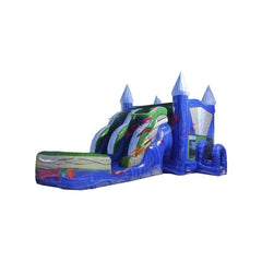 16'H Castle Blue/Green Double Slide 7 in 1 Combo by Rocket Inflatables
