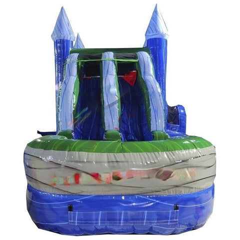 Rocket Inflatables Inflatable Bouncers 16'H Castle Blue/Green Double Slide 7 in 1 Combo by Rocket Inflatables COM-714-Dino-1-1