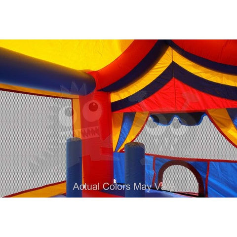 Inflatable 5-in-1 Big Top Carnival Combo Wet/Dry with Water Slide, Splash Pool and Basketball by Rocket Inflatables Hoop SKU#COM-505