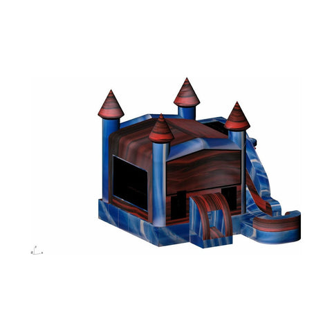 Rocket Inflatables Inflatable Bouncers 16'H Inflatable Castle 6 in 1 Patriot Module Combo Jumper, Slide Pool, Climbing Wall, and Basketball Hoop on inside and outside by Rocket Inflatables 781880223733 COM-660-Patriot Blu/Red Marble 16'H Inflatable Castle 6 in 1 Patriot Module Combo Jumper, Slide Pool, Climbing Wall, and Basketball Hoop on inside and outside by Rocket Inflatables SKU#COM-660-Patriot Blu/Red Marble