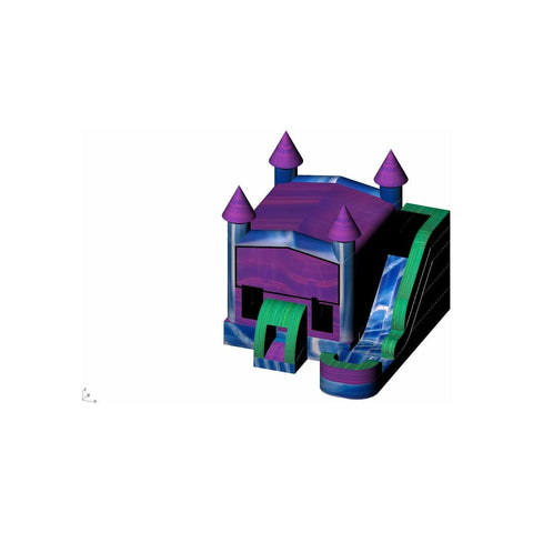 Rocket Inflatables Inflatable Bouncers 16'H Inflatable Castle 6 in 1 Purple & Green Module Combo Jumper, Slide Pool, Climbing Wall, and Basketball Hoop by Rocket Inflatables 781880223740 COM-660-Pur/Blue/Green Marble 16'H Inflatable Castle 6 in 1 Purple & Green Module Combo Jumper, Slide Pool, Climbing Wall, and Basketball Hoop by Rocket Inflatables SKU#COM-660-Pur/Blue/Green Marble