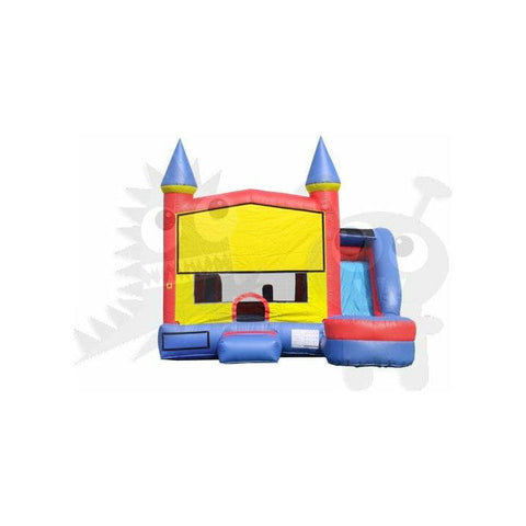 Rocket Inflatables Inflatable Bouncers 16'H Inflatable Castle 6 in 1 Yellow & Blue Module Combo Jumper, Slide Pool, Climbing Wall, and Basketball Hoop by Rocket Inflatables 781880223665 COM-660 Inflatable Castle 6'n1 Yellow & Blue by Rocket Inflatables SKU#COM-660