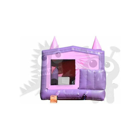 16'H Inflatable Pink & Purple Castle Point Combo with Inside Slide & Hoop by Rocket Inflatables SKU# COM-C41