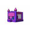 Image of 16'H Inflatable Pink & Purple Castle Point Combo with Inside Slide & Hoop by Rocket Inflatables SKU# COM-C41