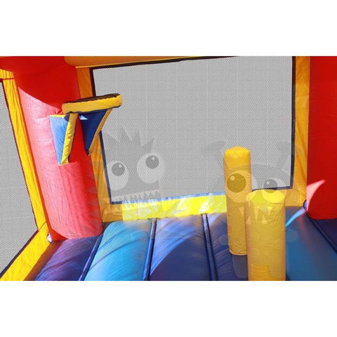 Rocket Inflatables Inflatable Bouncers 16'H Inflatable Wet/Dry 3-D Sports Combo with Slide Pool & Hoop by Rocket Inflatables COM-514 16'H Inflatable Wet/Dry 3-D Sports Combo with Slide Pool & Hoop by Rocket Inflatables by Rocket Inflatables SKU#COM-514