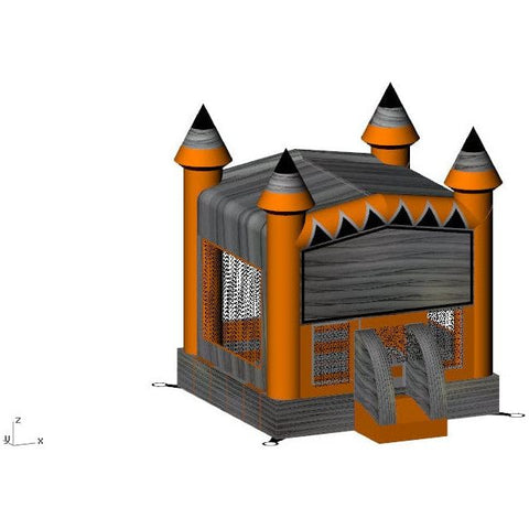 Rocket Inflatables Inflatable Bouncers 18.4'H Inflatable Halloween Castle Bounce House with Basketball Hoop by Rocket Inflatables BOU-095-13 18.4'H Inflatable Halloween Castle Bounce House with Basketball Hoop Rocket Inflatables
