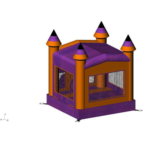 Rocket Inflatables Inflatable Bouncers 18.4'H Inflatable Halloween Castle Bounce House with Basketball Hoop – Purple Marble & Orange by Rocket Inflatables 18.4'H Inflatable Halloween Castle Bounce House with Basketball Hoop – Blue & Orange Marble Rocket Inflatables