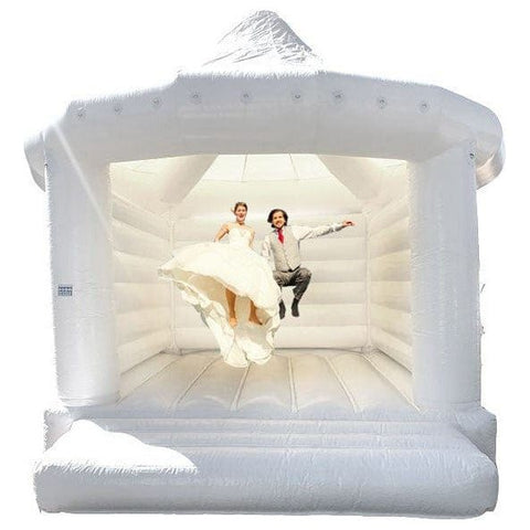 Rocket Inflatables Inflatable Bouncers 18'4"H Wedding Jumper Carousel Top Inflatable Bounce House White Bouncer by Rocket Inflatables BOU-139 8'4"H Wedding Jumper Carousel Top Inflatable Bounce House White Bouncer Rocket Inflatables