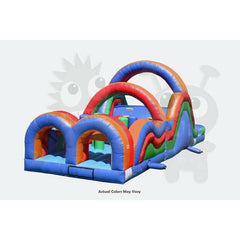 Rocket Inflatables Inflatable Bouncers 18'H Commercial Inflatable Obstacle Course Wet/Dry Slide – End Load- Multiple Lane by Rocket Inflatables 781880232346 OBS-60 18'H Inflatable Obstacle Course Wet/Dry Slide End Load Multiple Lane