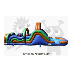 18'H Commercial Inflatable Obstacle Course Wet/Dry Slide – End Load- Multiple Lane by Rocket Inflatables
