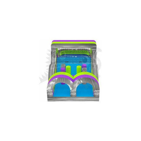 Rocket Inflatables Inflatable Bouncers 30′ Green, Purple, & Gray Marble Commercial Inflatable Obstacle Course Wet/Dry Slide – End Load- Multiple Lane by Rocket Inflatables 781880232391 OBS-30-PUR/GRN/GRYMAR 30′ Commercial Inflatable Obstacle WetDry Slide End Load Multiple Lane