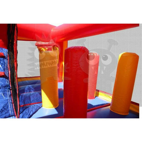 Rocket Inflatables Inflatable Bouncers 9'H 8-in-1 Neutral Colored Combo with Slide, Climbing Wall & Hoop by Rocket Inflatables COM-I1613 9'H 8-in-1 Neutral Colored Combo with Slide, Climbing Wall & Hoop by Rocket Inflatables SKU#COM-I1613