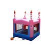 Image of Rocket Inflatables Inflatable Bouncers Pink 3-D Birthday Cake Module Bounce House with Basketball Hoop by Rocket Inflatables Mod Black and Green Bouncer with Outside Hoop Rocket Inflatables