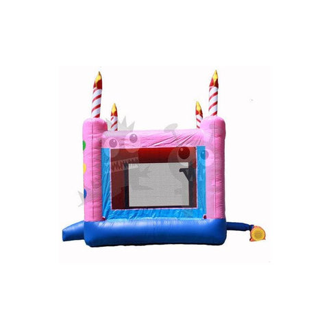 Rocket Inflatables Inflatable Bouncers Pink 3-D Birthday Cake Module Bounce House with Basketball Hoop by Rocket Inflatables Mod Black and Green Bouncer with Outside Hoop Rocket Inflatables