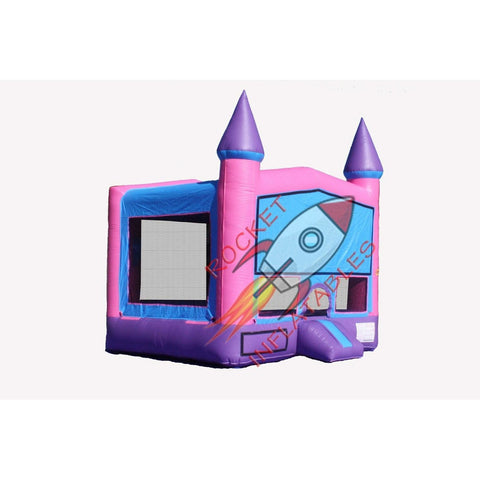 Rocket Inflatables Inflatable Bouncers Pink/Purple Bounce House Modular Castle with Hoop by Rocket Inflatables 781880228592 BOU-110 Pink/Purple Bounce House Modular Castle with Hoop Rocket Inflatables