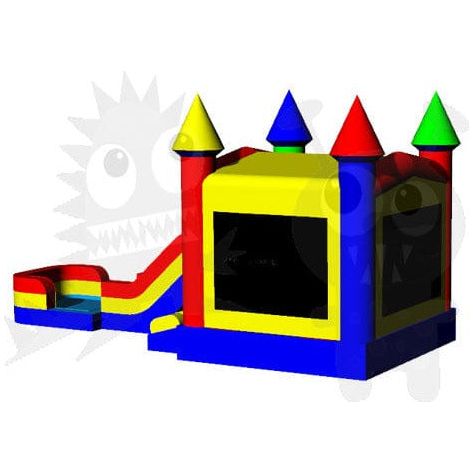 Rocket Inflatables Inflatable Bouncers Rainbow Combo 4 in 1 with Wet/Dry Slide Removable Pool by Rocket Inflatables COM-435-Rainbow Rainbow Combo 4 in 1 with Wet/Dry Slide Removable Pool  SKU# COM-435-Rainbow