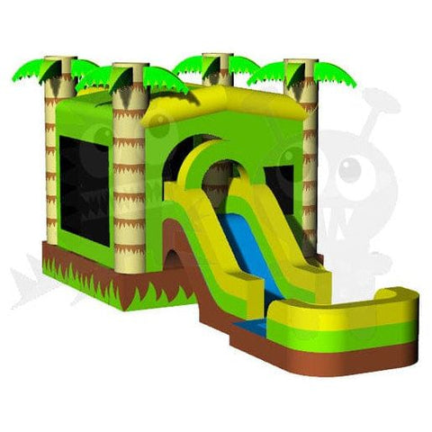 Rocket Inflatables Inflatable Bouncers Tropical Palm Tree Combo 4 in 1 with Wet/Dry Slide Removable Pool by Rocket Inflatables 781880243007 COM-435-Tropical Tropical Palm Tree Combo 4in1 Wet/Dry Slide Pool Rocket Inflatables