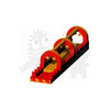 Image of Rocket Inflatables SLIP N SLIDE 10'H Orange Marble Slip & Slide Single Lane by Rocket Inflatables 781880231981 WAT-SSS36-ORGMAR