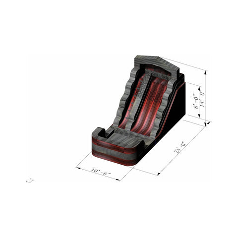 Rocket Inflatables WET N DRY COMBOS 14′H Red & Grey Marble Wet/Dry Slide – Single Lane by Rocket Inflatables 781880225713 WAT-2314-Red/Gry 14′H Red & Grey Marble Wet/Dry Slide–Single Lane by Rocket Inflatables