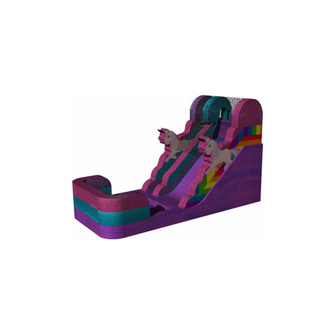 Rocket Inflatables WET N DRY COMBOS 14′H Unicorn Wet/Dry Slide Pink Purple – Single Lane by Rocket Inflatables 781880225768 WAT-2314-Unicorn 14′ Unicorn Wet/Dry Slide Pink Purple–Single Lane SKU#WAT-2314-Unicorn