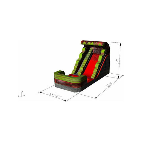 Rocket Inflatables WET N DRY COMBOS 14′H Volcano Wet/Dry Slide – Single Lane by Rocket Inflatables 781880225737 WAT-2314-Volcano 14′H Volcano Slide– Single Lane by Rocket Inflatables WAT-2314-Volcano