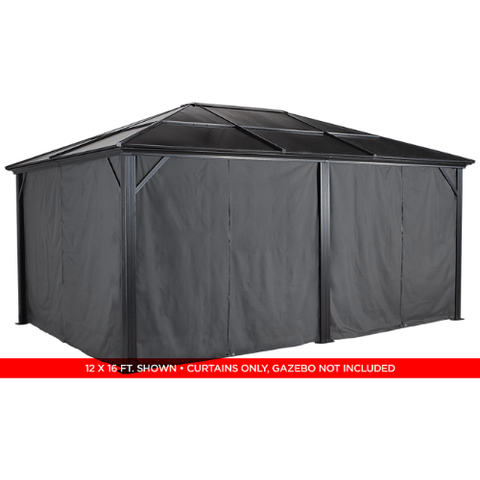 Shelterlogic Canopies & Gazebos 10 ft. x 14 ft. Gray Curtains for Meridien Gazebo by Shelterlogic 781880250043 135-9163766
