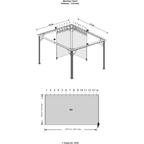 Shelterlogic Canopies & Gazebos 10 ft. x 14 ft. Gray Curtains for Meridien Gazebo by Shelterlogic 781880250043 135-9163766